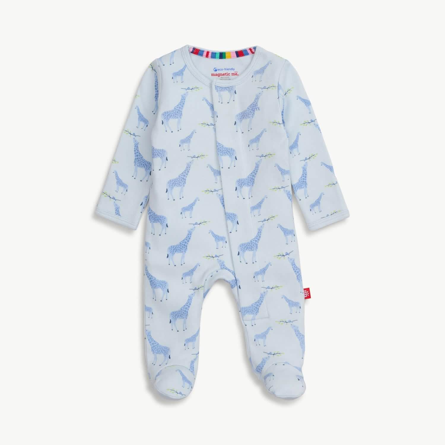 MAGNETIC ME - BLUE JOLIE GIRAFFE ORGANIC COTTON MAG FOOTIE