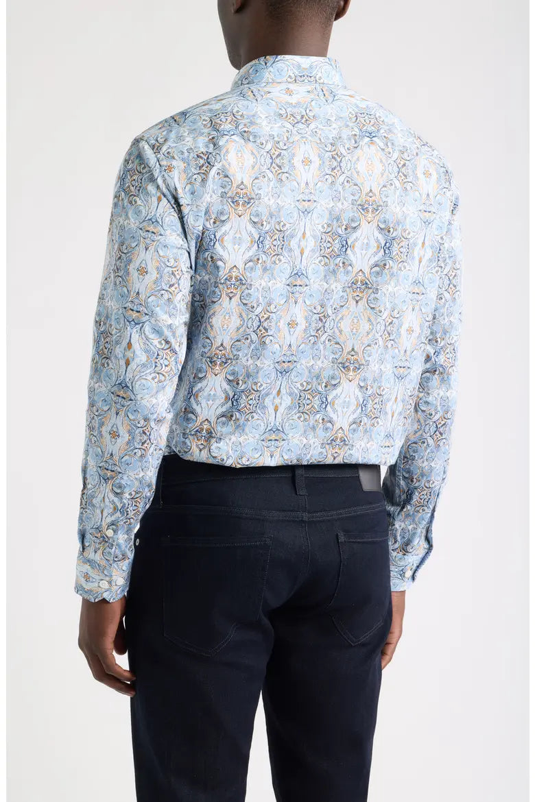 JOHNSTON & MURPHY - LOGAN PRINTED LONG-SLEEVE SHIRT