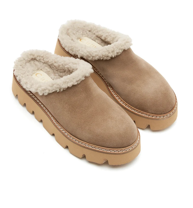 LA CANADIENNE - ERA SHEARLING LINED SUEDE MULE