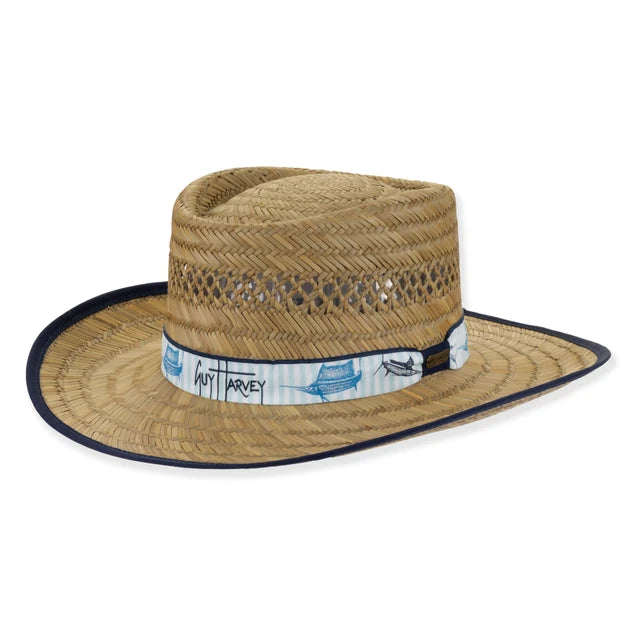 SUN 'N' SAND - HG945 RUSH STRAW GAMBLER HAT