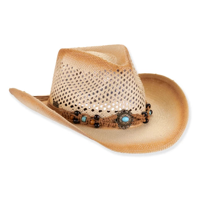 SUN 'N' SAND - HH3534 PAPER STRAW WESTERN HAT