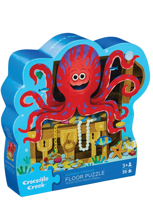 CROCODILE CREEK - 36-PC SHAPED BOX PUZZLE/OCTOPUS TREASURE