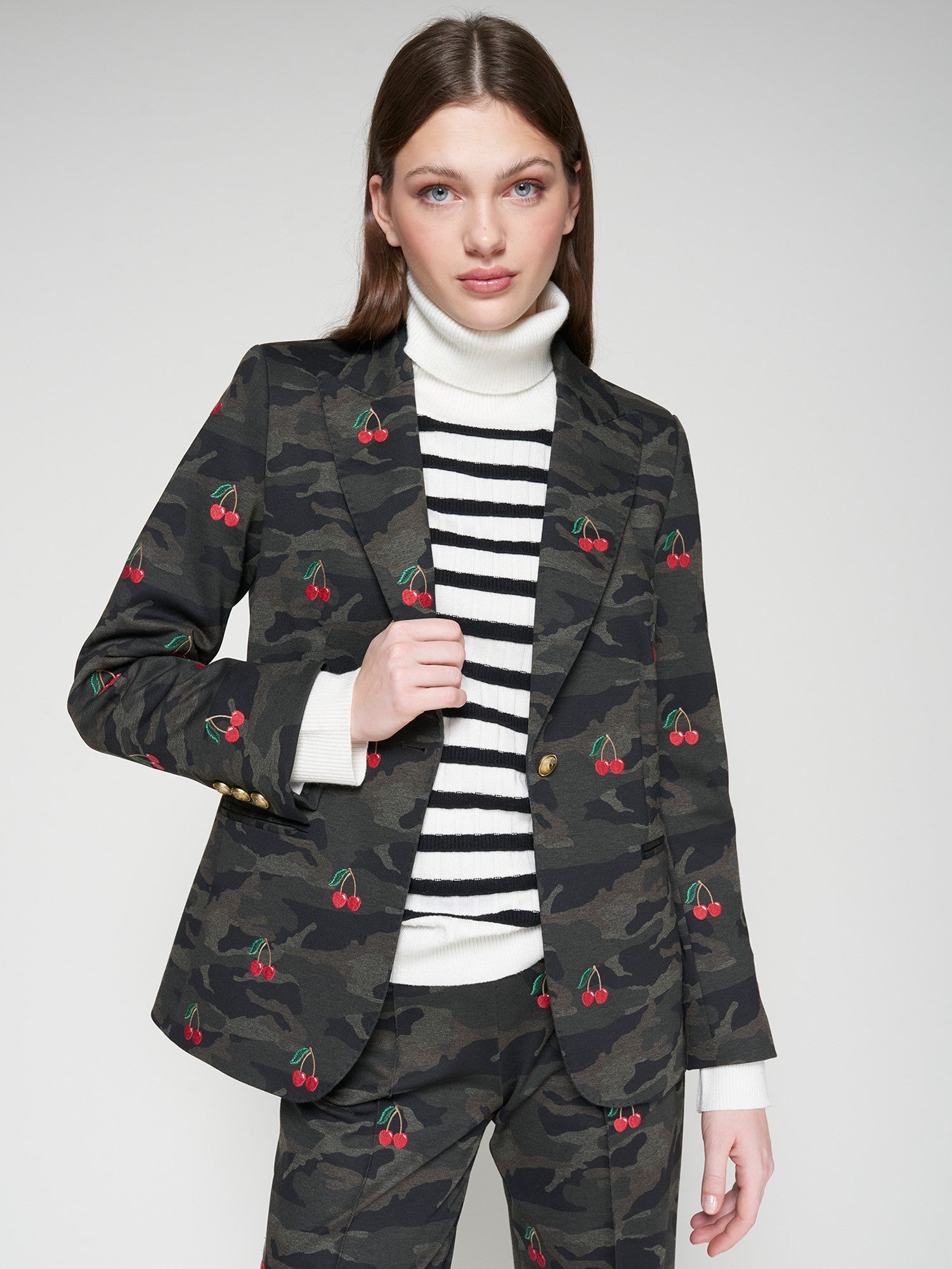 VILAGALLO- WOMEN'S HEATHER EMB BLAZER