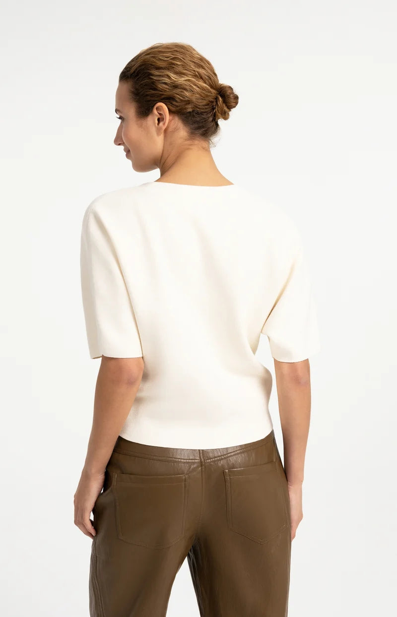YAYA - KNITTED TOP WITH BOMBER COLLAR