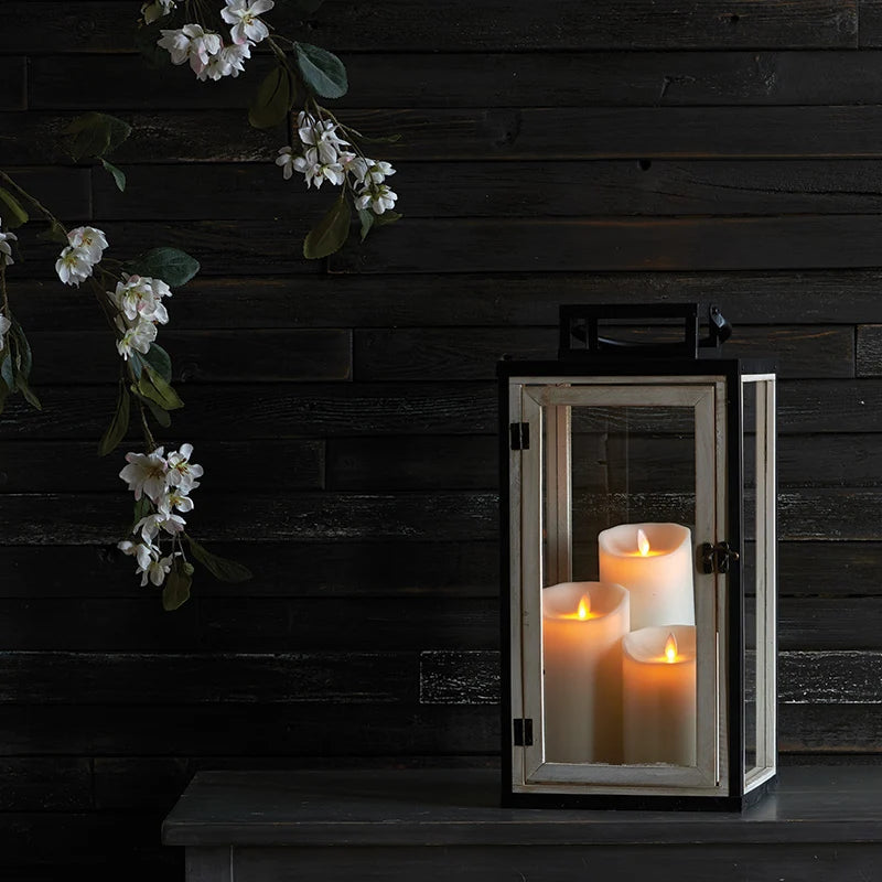 RAZ IMPORT - OUTDOOR MOVING FLAME IVORY CANDLE