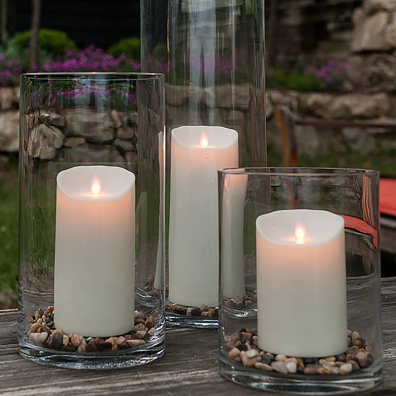 RAZ IMPORT - OUTDOOR MOVING FLAME IVORY CANDLE