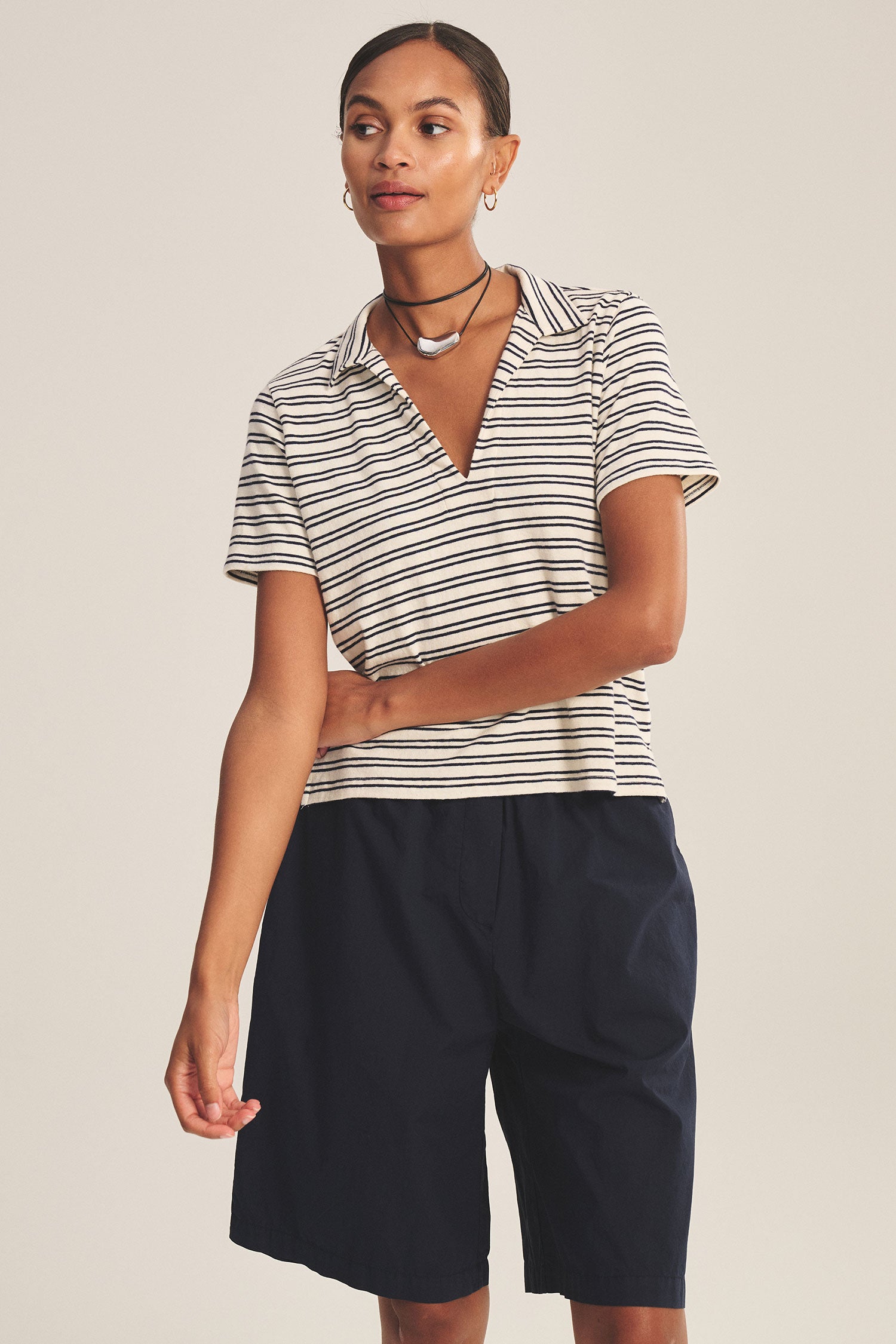 VELVET - YARN DYE STRIPE JERSEY TOP PERRIN07
