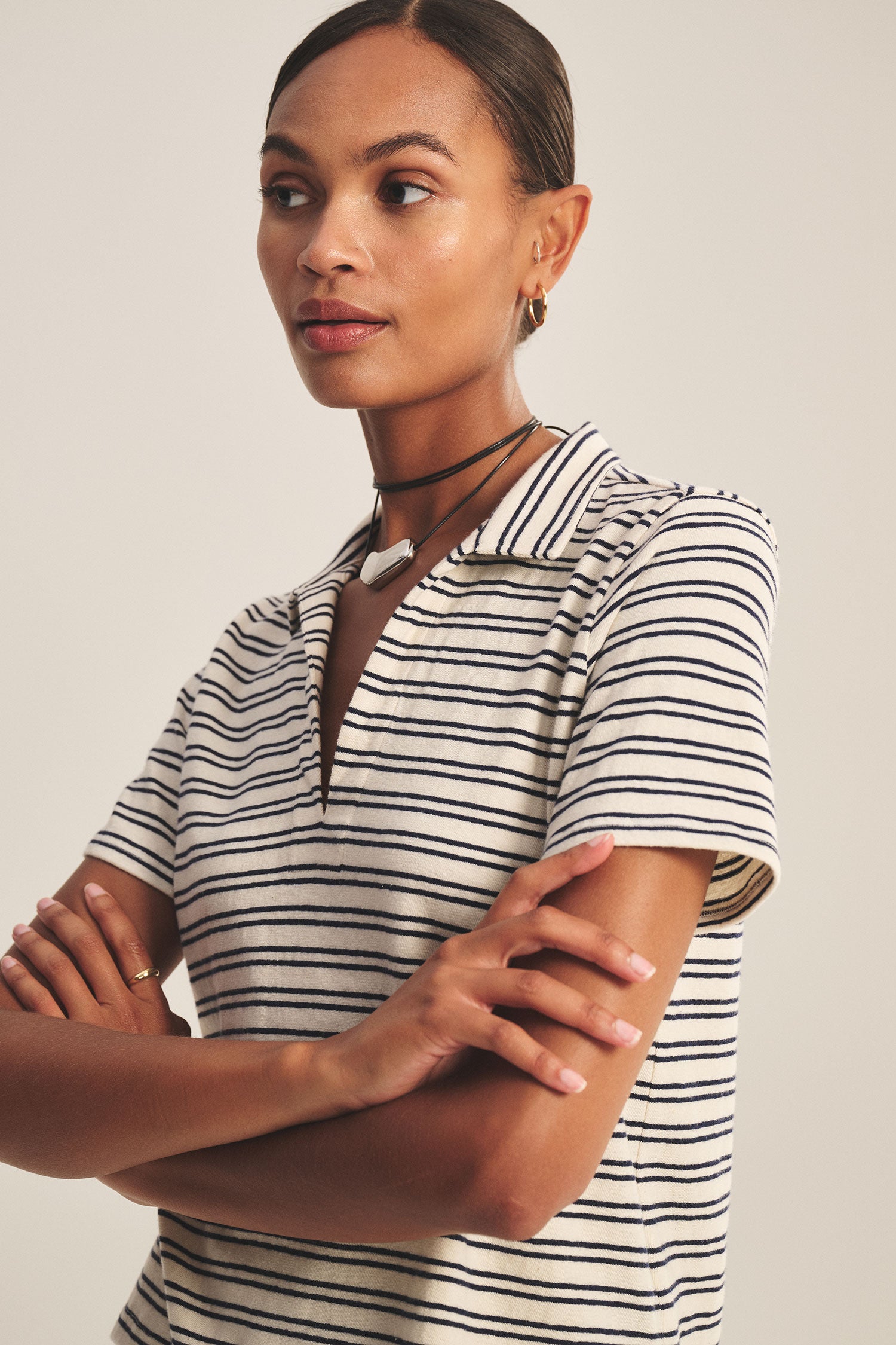 VELVET - YARN DYE STRIPE JERSEY TOP PERRIN07