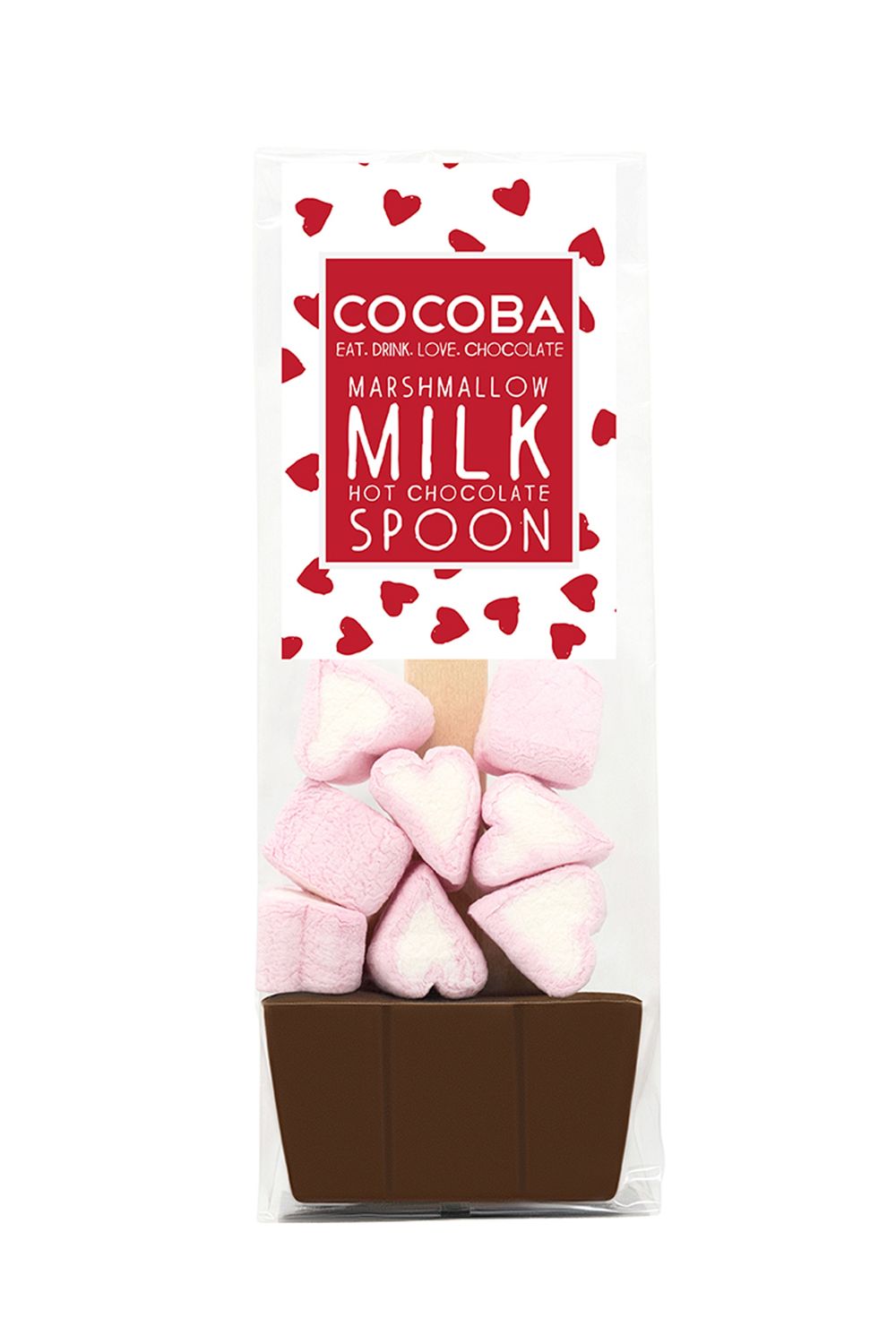 COCOBA - MILK HOT CHOCOLATE SPOON WITH HEARTS
