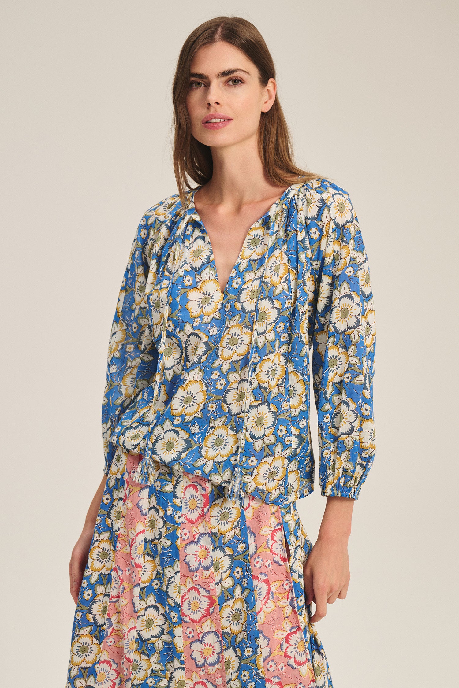 VELVET - DS BEGONIA COTTON PRINT TOP REESE07