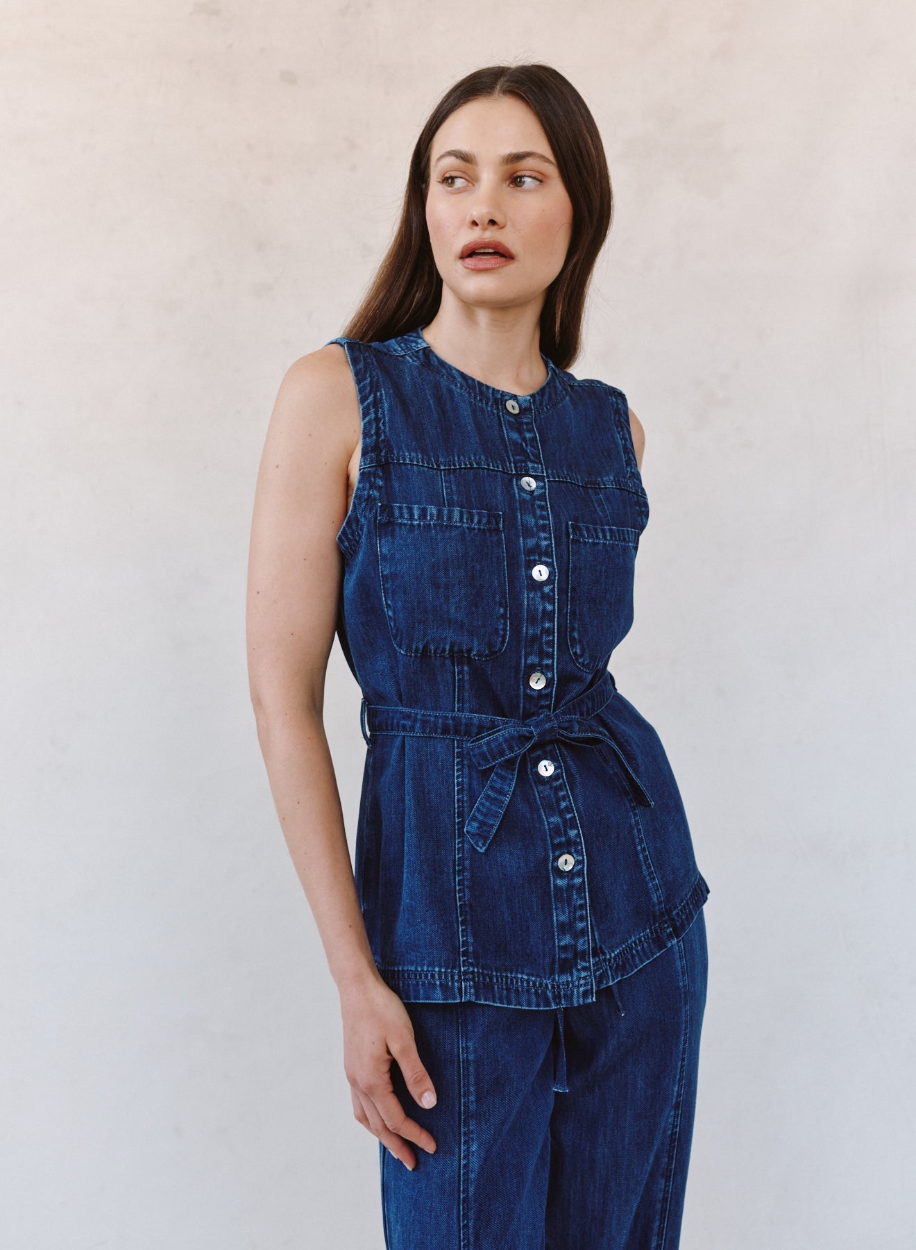 BELLA DAHL - WOMEN'S SEAMED BELTED VEST