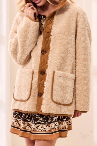 TRIBAL - L/S REVERSIBLE COAT-WALNUT