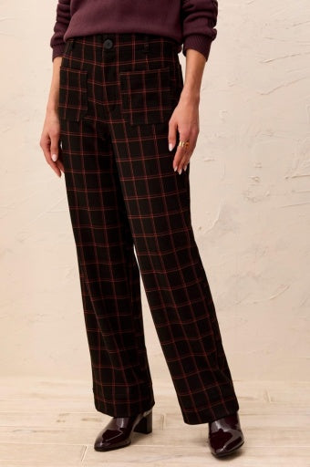 TRIBAL - HIGH RISE FLY FRT ANKLE PANT W/ PKTS-BLACK