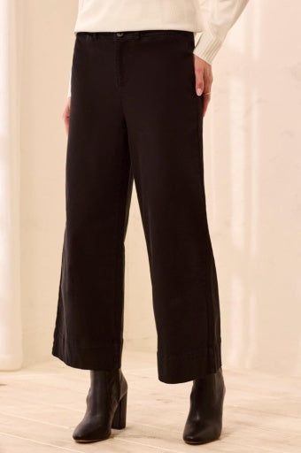 TRIBAL - COMFORT STRETCH HIGH RISE PALAZZO PANTS-BLACK