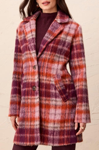 TRIBAL - L/S SINGLE BREAST COAT-FUDGE