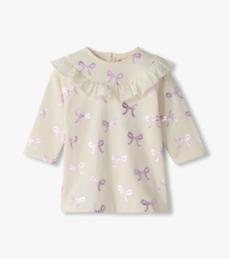 HATLEY - TODDLER FOIL BOWS RUFFLE DRESS