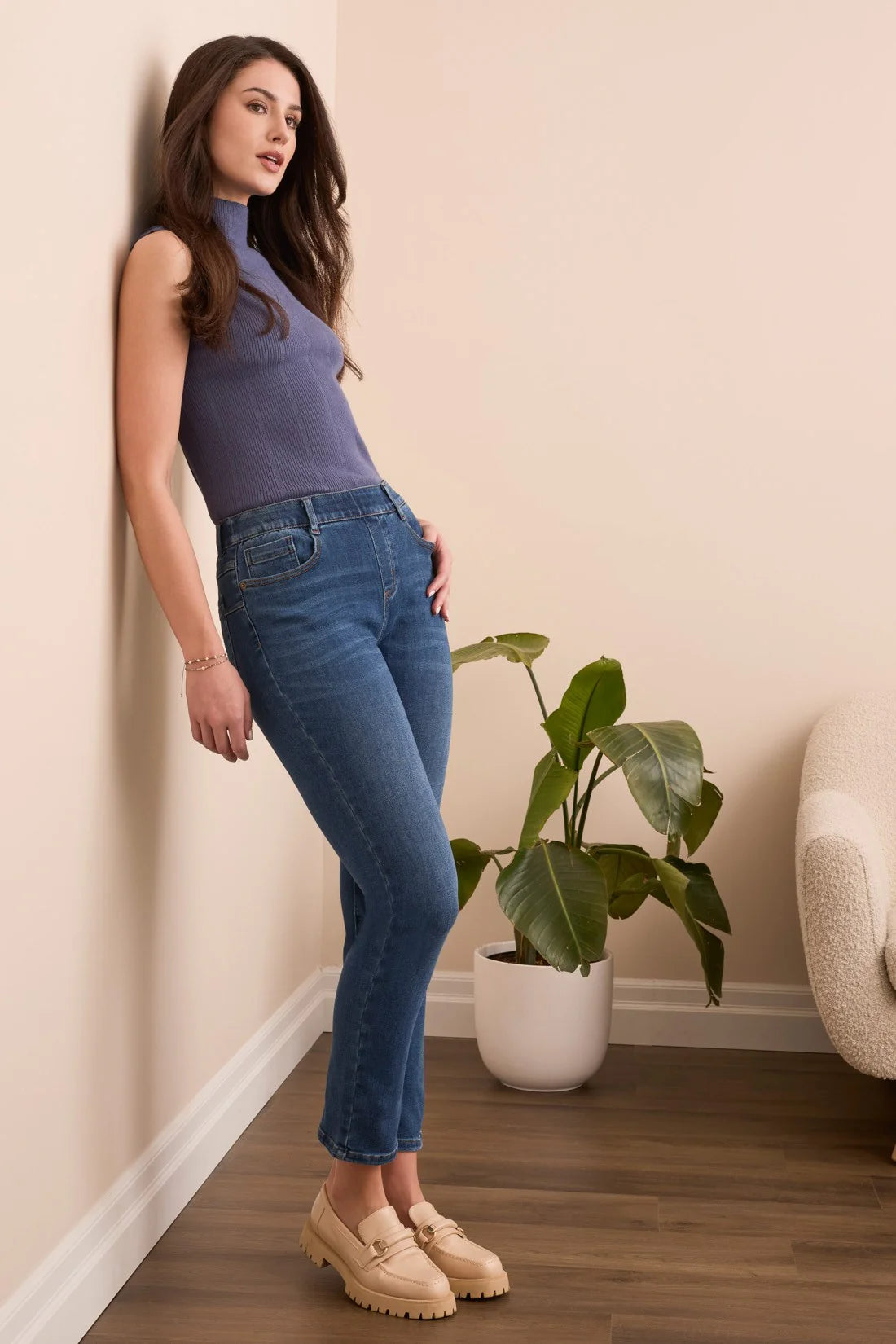 TRIBAL - Sophia Mid Rise, Pull-On Slim #5891O