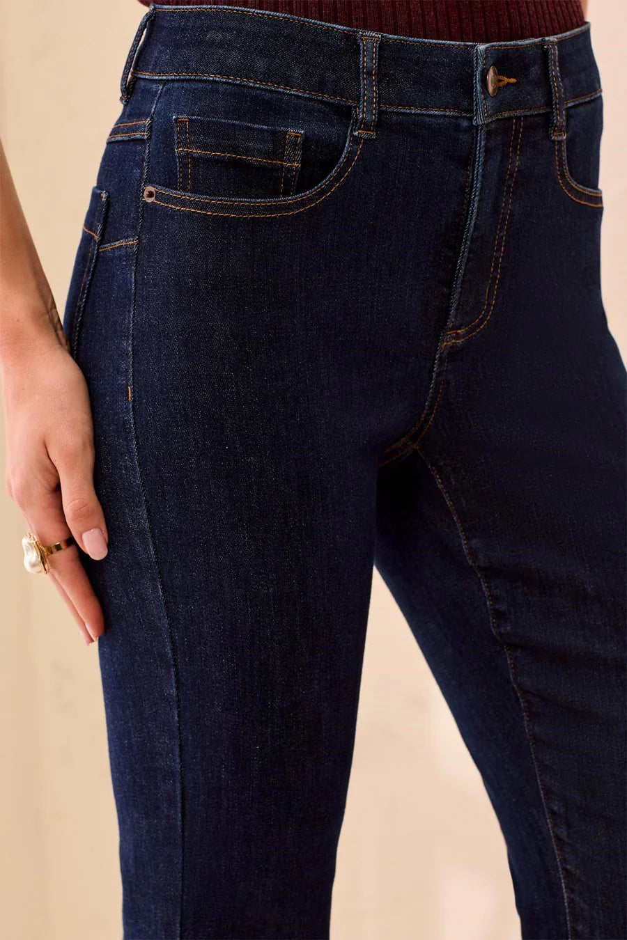 TRIBAL - SOPHIA CURVY HUGGING SLIM ANKLE JEANS