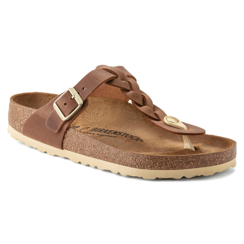 BIRKENSTOCK- LADIES GIZEH BRAIDED SANDAL COGNAC