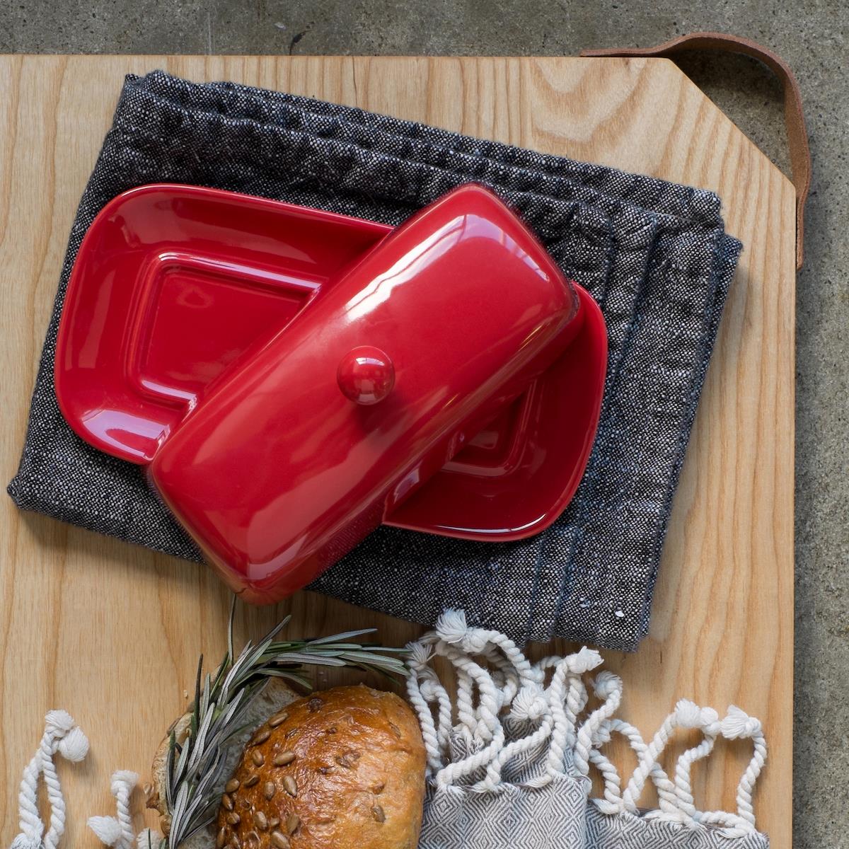 DANICA- Rectangular Butter Dish Red