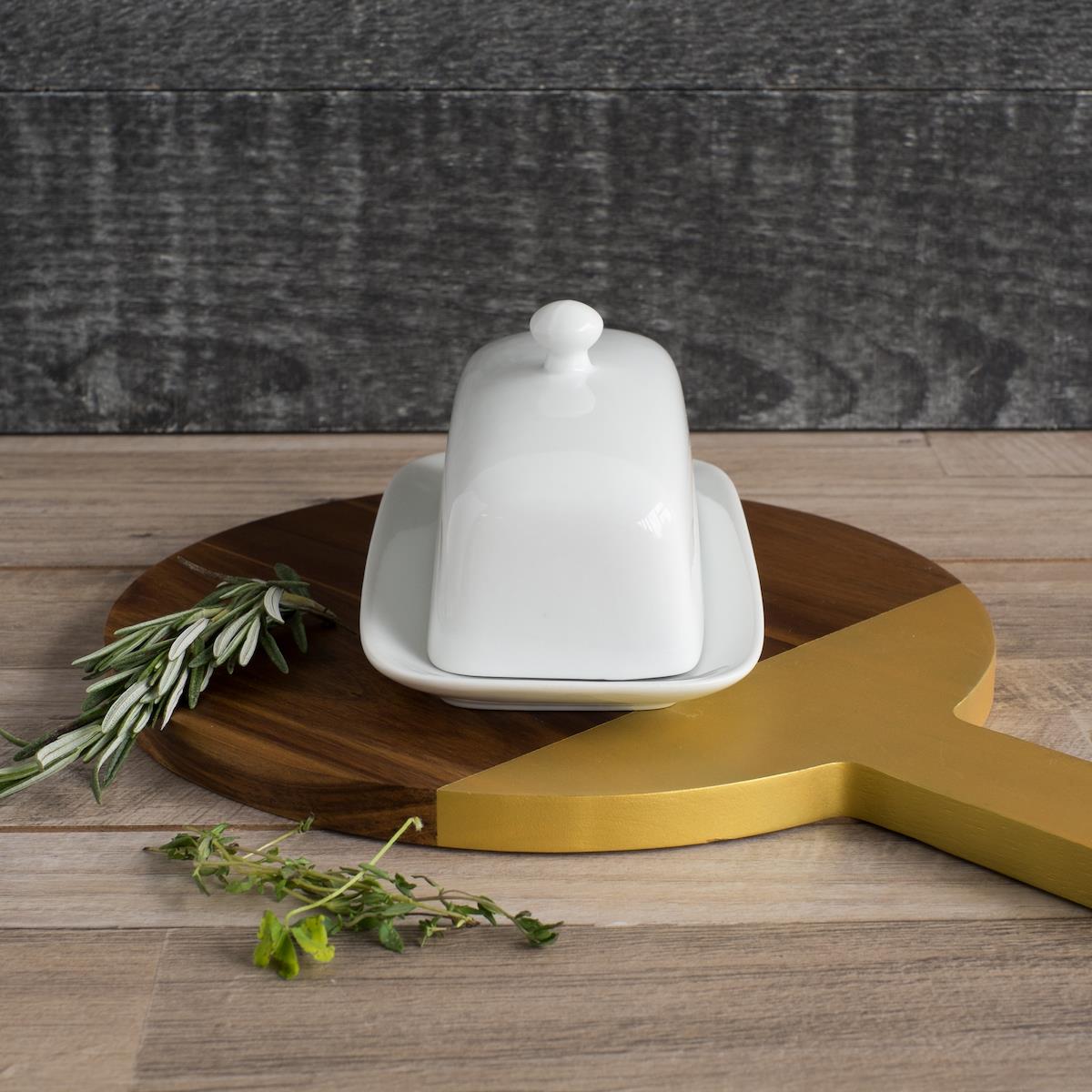 DANICA- Rectangular Butter Dish White
