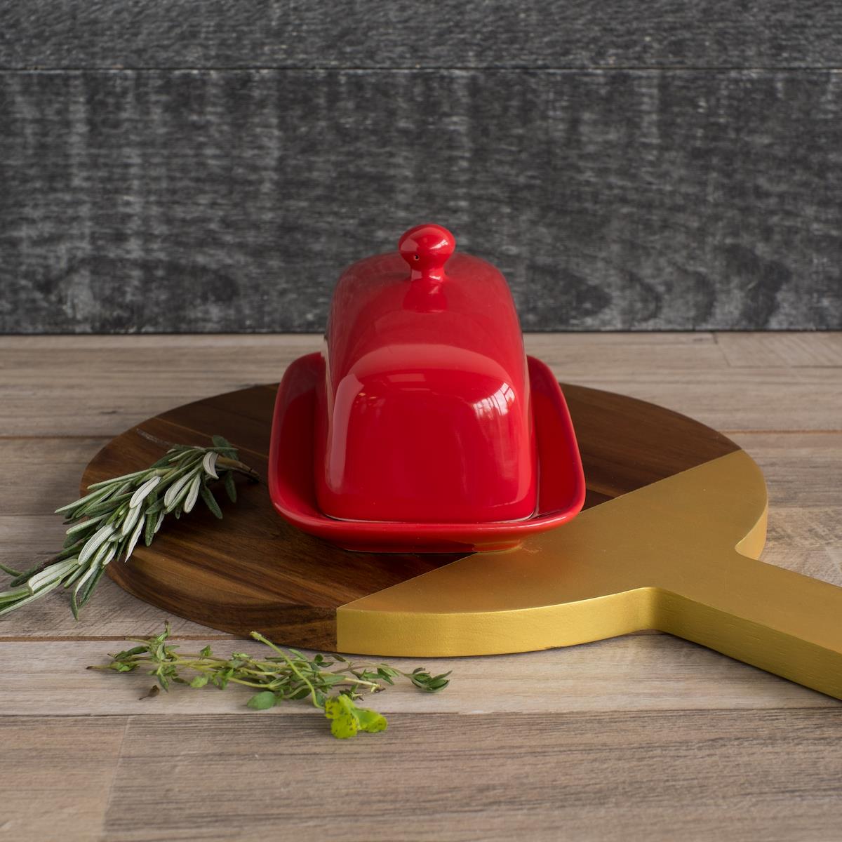 DANICA- Rectangular Butter Dish Red
