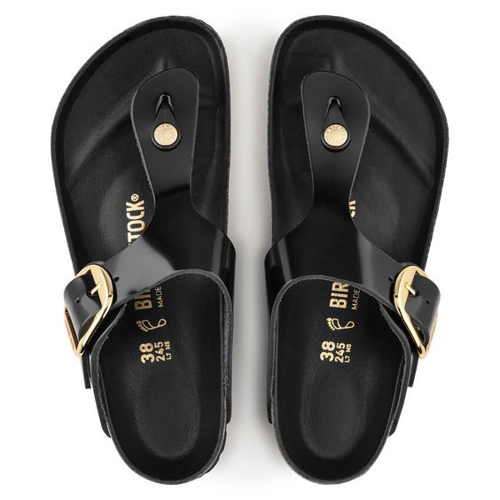 BIRKENSTOCK- LADIES GIZEH BIG BUCKLE SANDAL BLACK