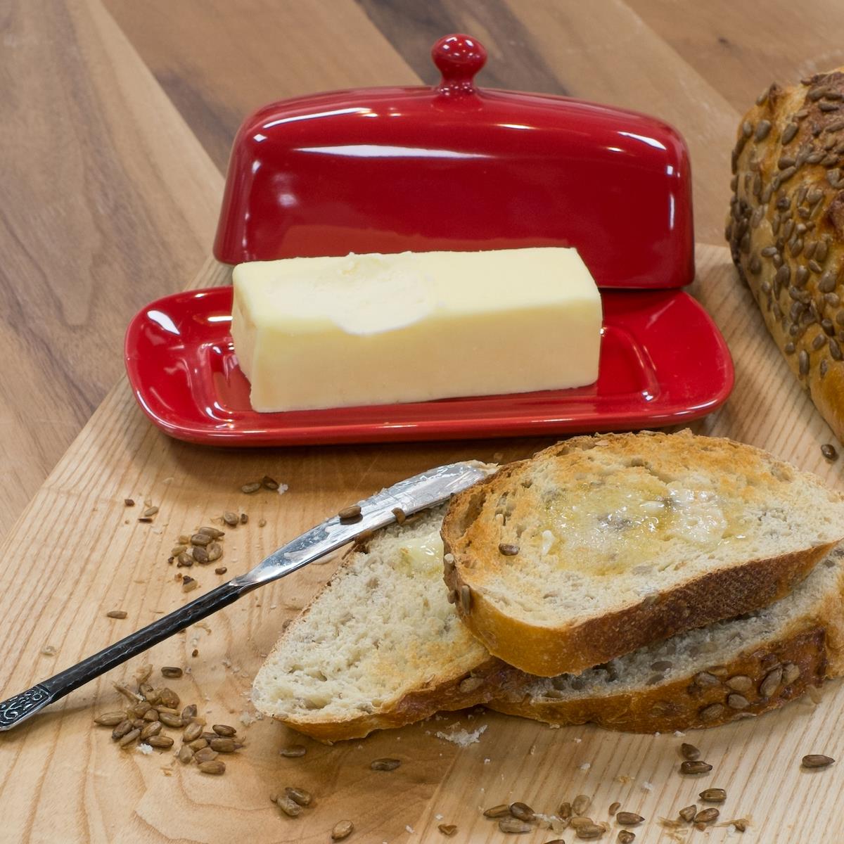 DANICA- Rectangular Butter Dish Red
