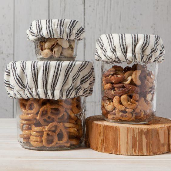 DANICA- Ticking Stripe Save It Mini Bowl Cover Set of 3