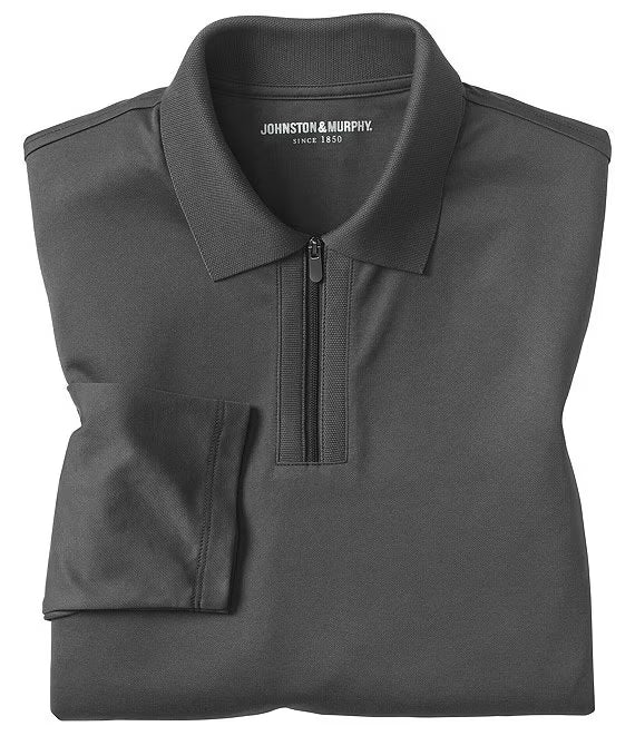 JOHNSTON & MURPHY - COCHRAN LONG-SLEEVE ZIP POLO