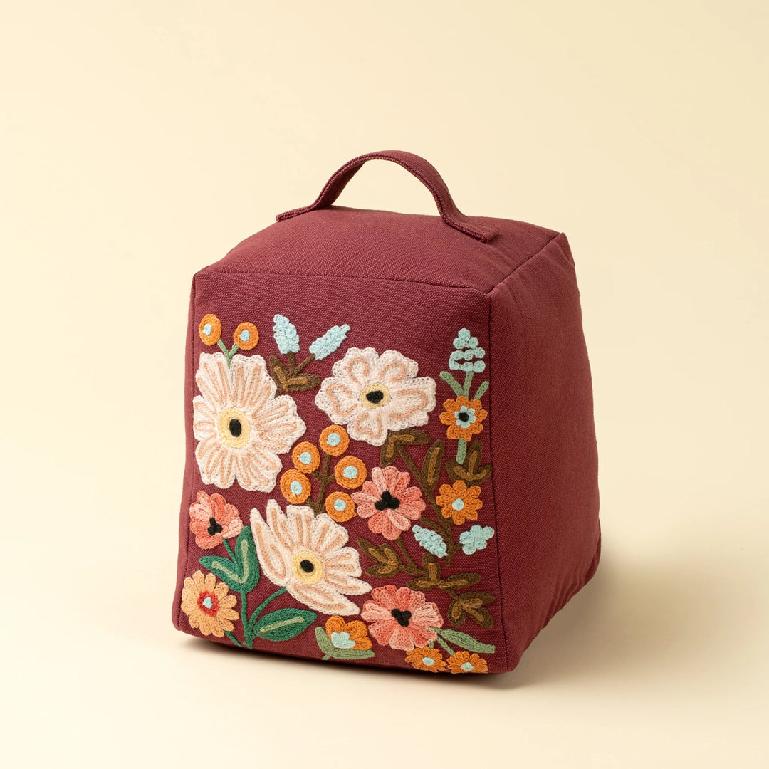 INDABA - EMBROIDERED FLORAL DOORSTOP