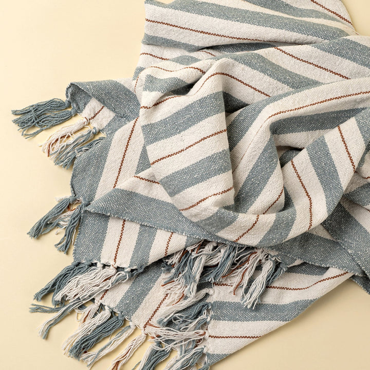INDABA - CAVENDISH COTTON THROW, BLUE