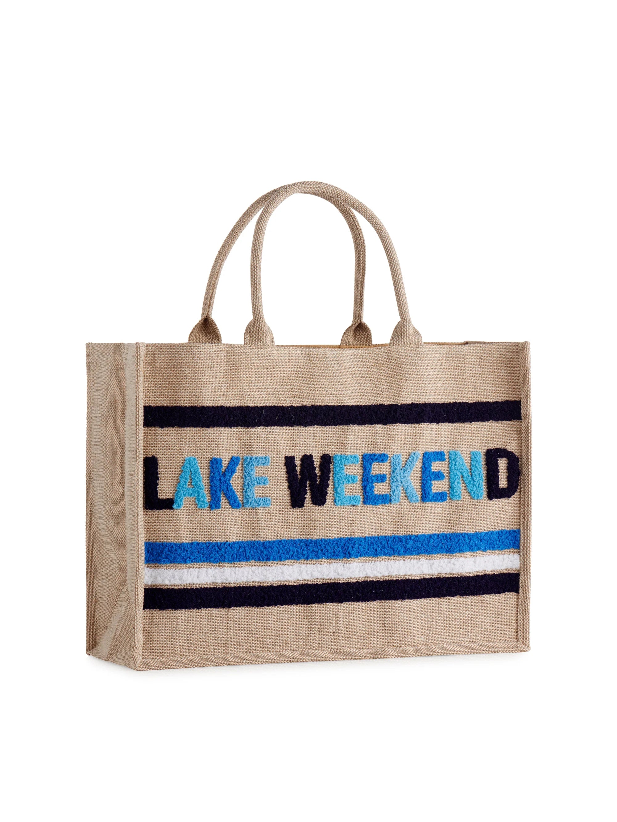 SHIRALEAH - LAKE WEKEEND BEACH BAG,NATURAL
