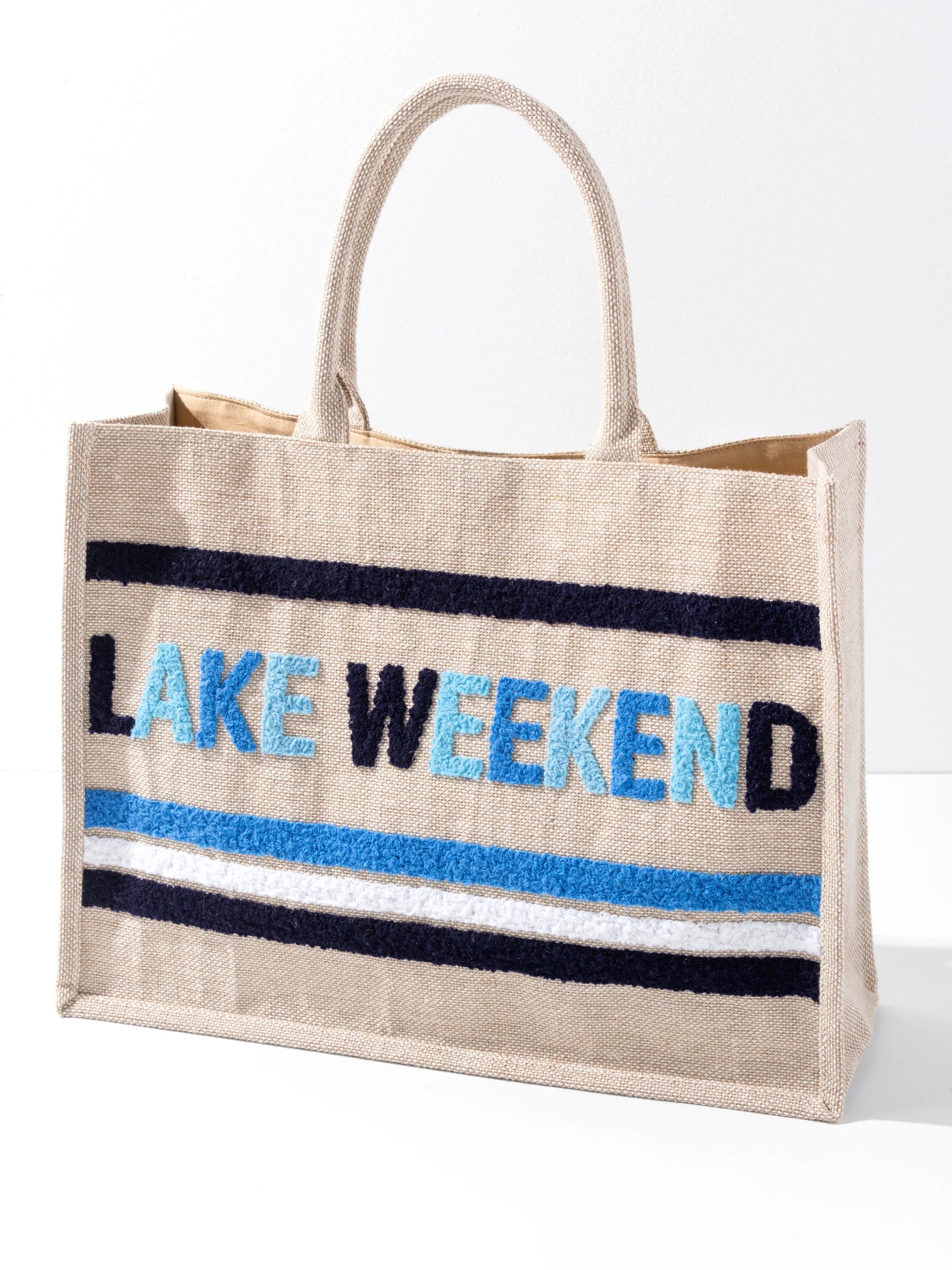 SHIRALEAH - LAKE WEKEEND BEACH BAG,NATURAL