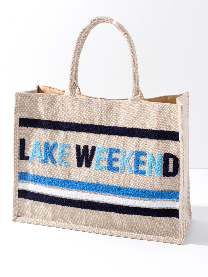 SHIRALEAH - LAKE WEKEEND BEACH BAG,NATURAL