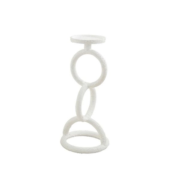 MUDPIE- WHITE LINK CANDLESTICK
