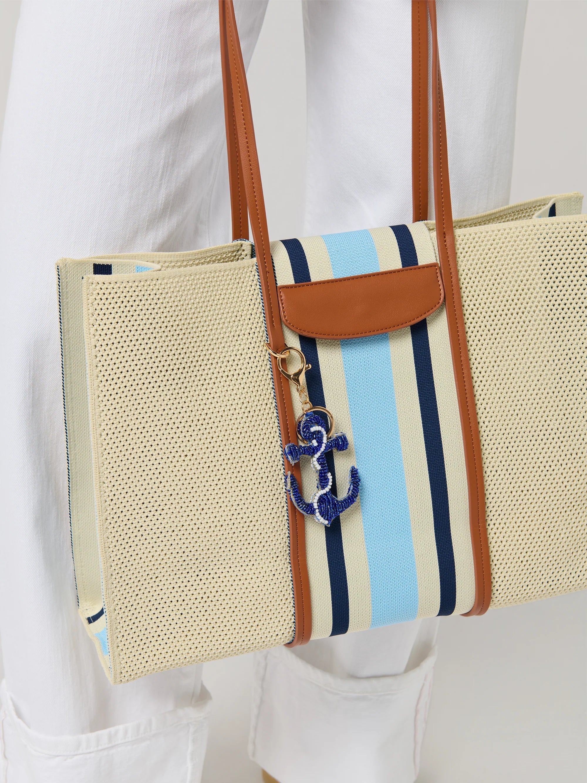 SHIRALEAH - ANCHOR BEADED BAG CHARM/KEY RING