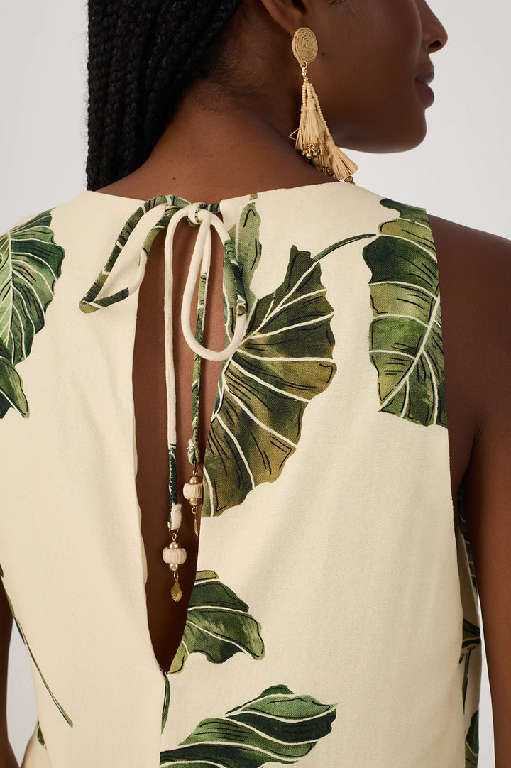 DRESS TO - WOMEN'S LEAF PRINT SLEEVELESS TOP