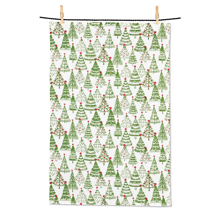 ABBOTT - DECORATED CHRISTMAS TREES DISH AND TOWEL SET