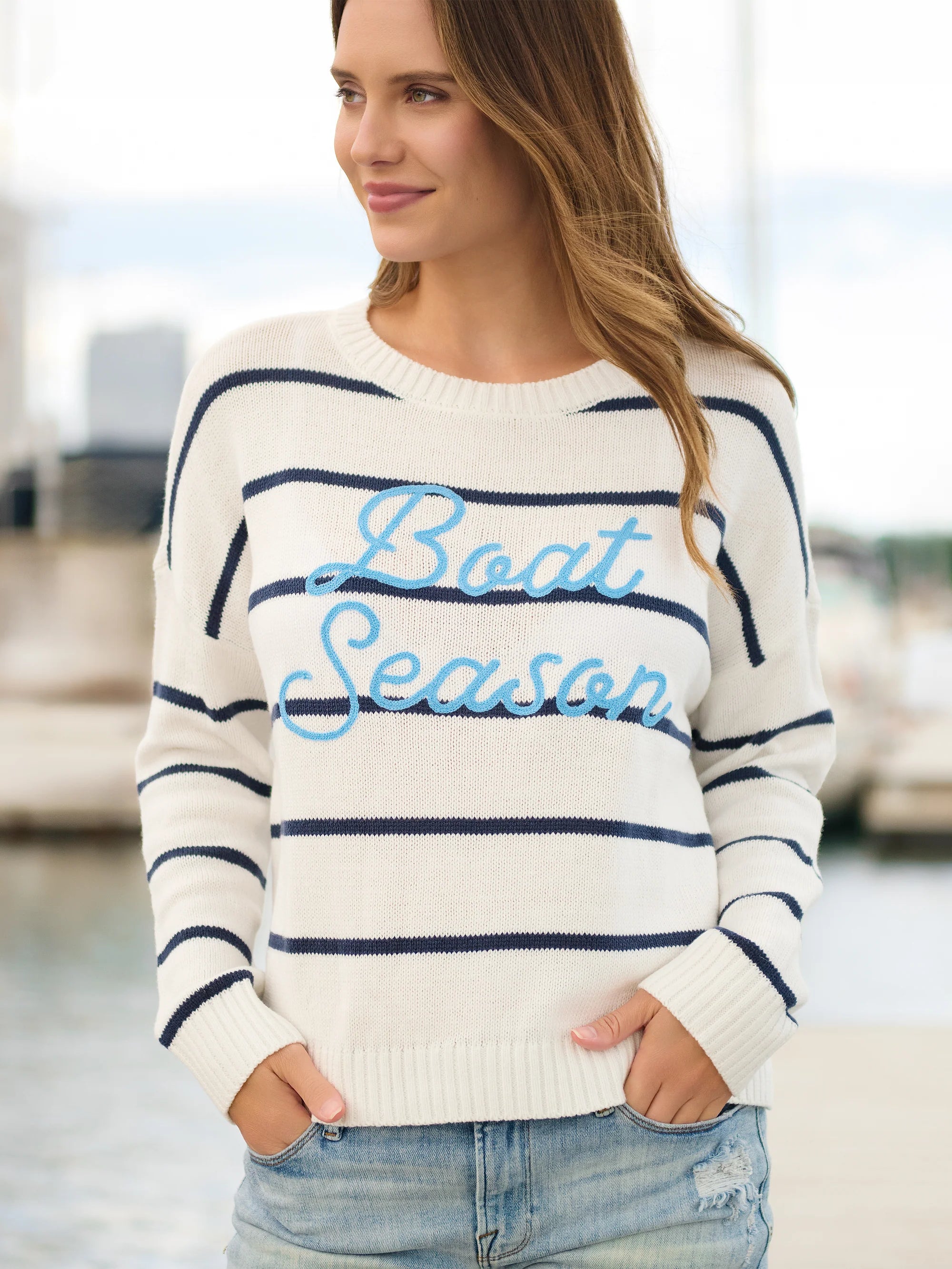 SHIRALEAH - BOAT SEASON RELAXED FIT SWEATER