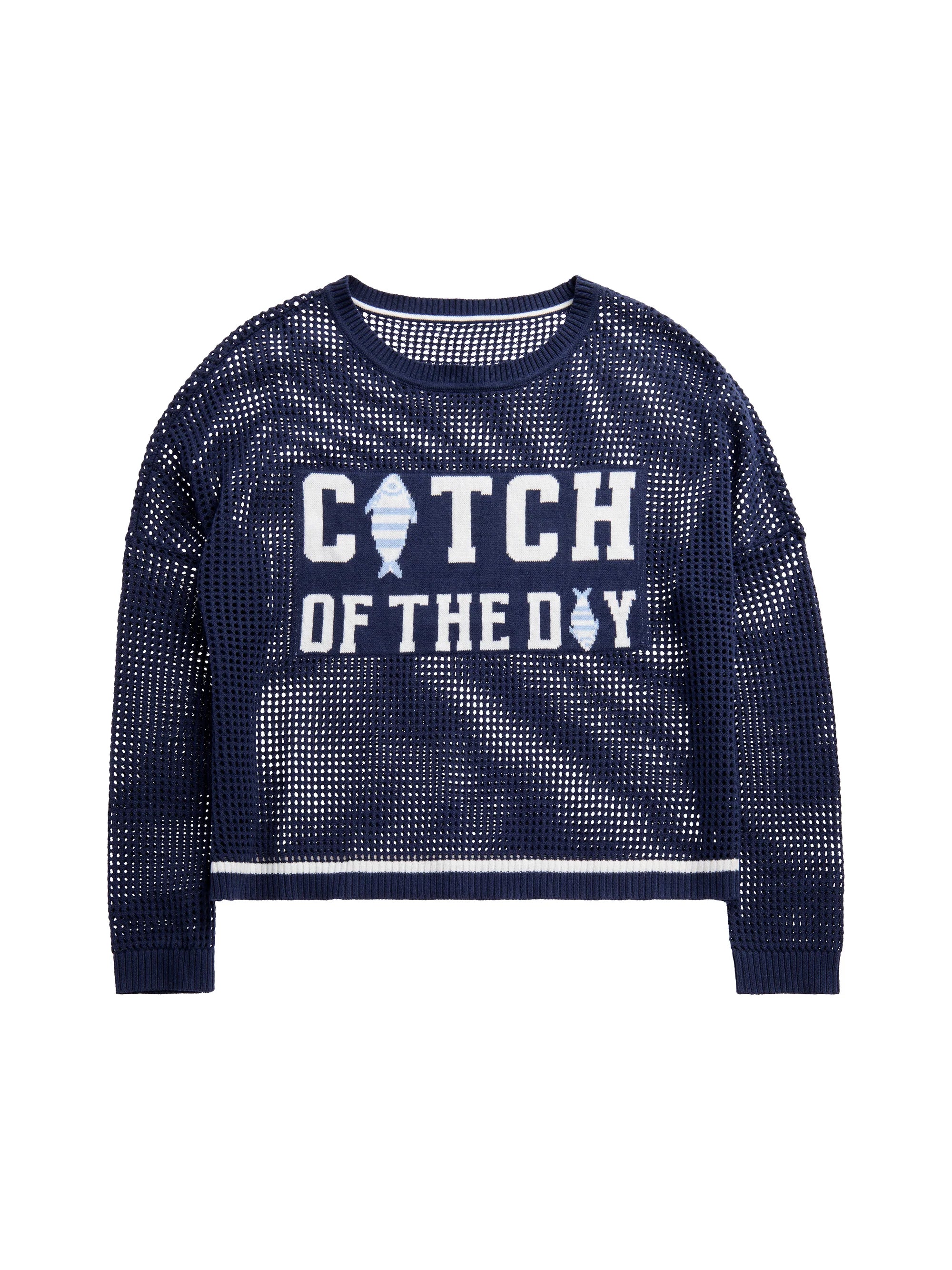 SHIRALEAH - CATCH OF THE DAY MESH SWEATER