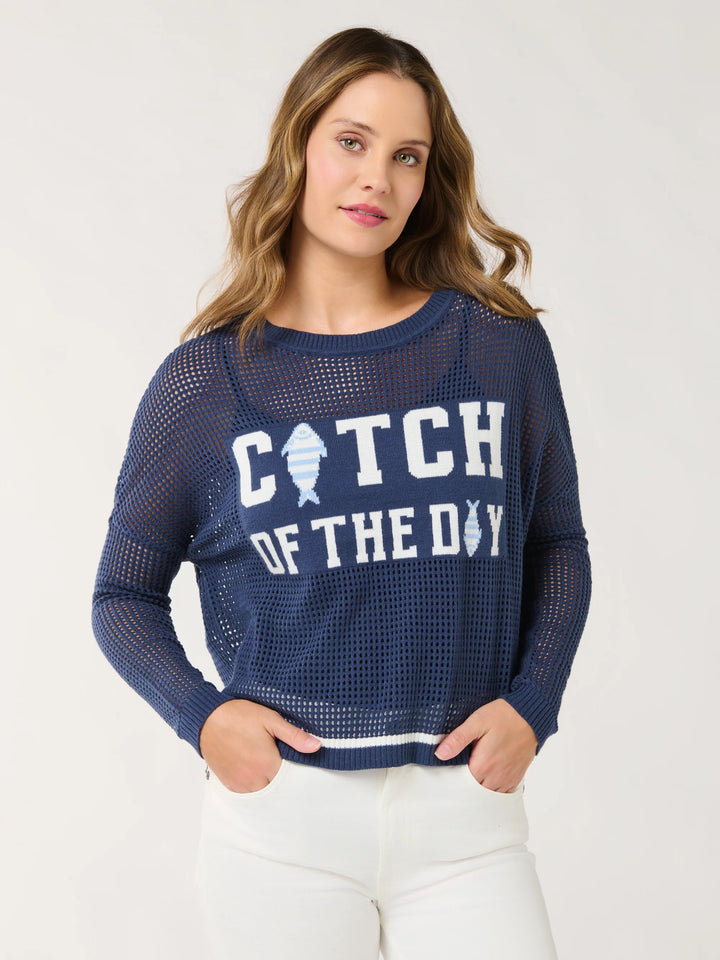 SHIRALEAH - CATCH OF THE DAY MESH SWEATER