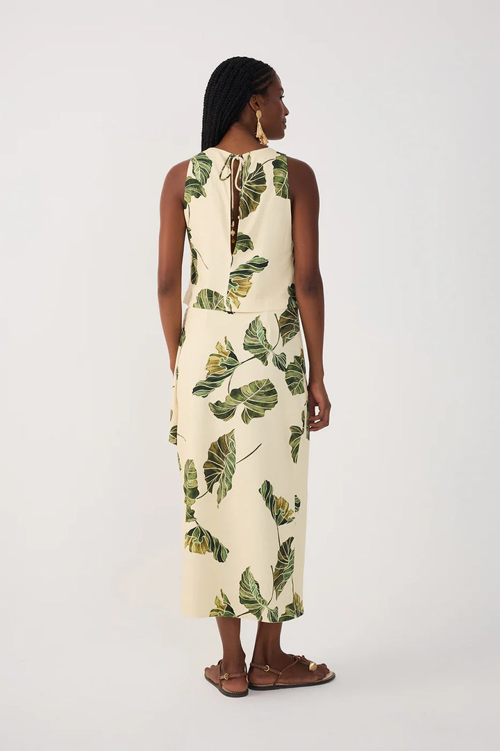 DRESS TO - WOMEN'S LEAF PRINT WRAP MIDI SKIRT
