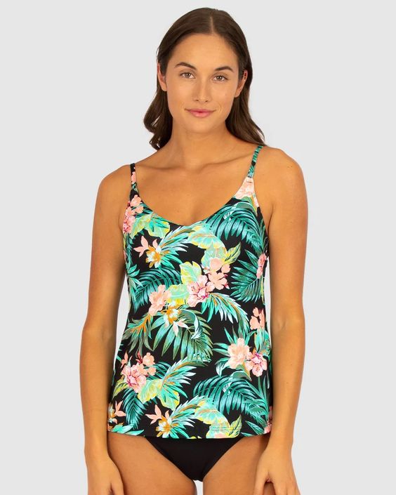 BAKU- WOMEN'S BERMUDA FLORAL SINGLET SWIM TOP