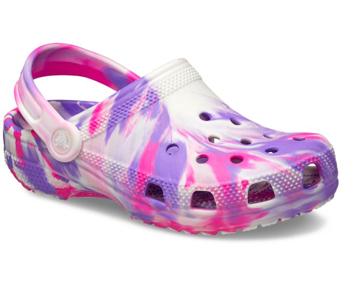 CROCS- KIDS CLASSIC GLOW-IN-THE-DARK MARBLED CLOG