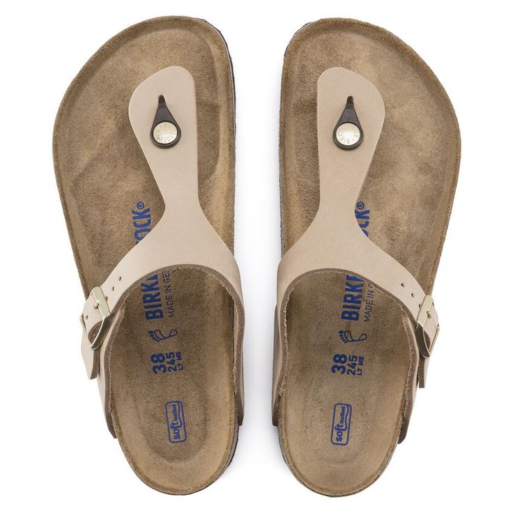 BIRKENSTOCK- GIZEH SOFT FOOTBED NUBUCK LEATHER SANDAL