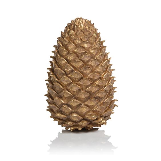 ZODAX- GOLDEN DECORATIVE PINE CONE - LARGE 