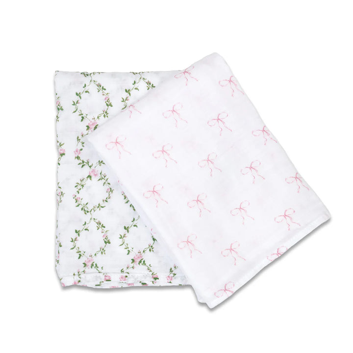 LULUJO - 2PK SWADDLE BOWS/ROSE