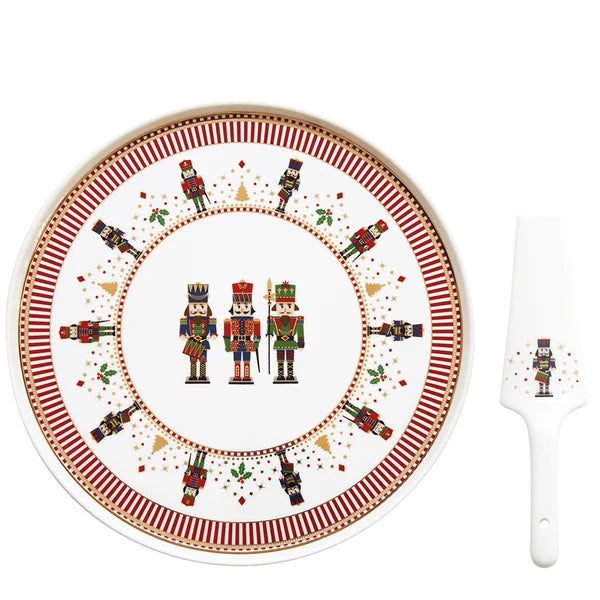 NUTCRACKER 32CM CAKE PLATE WITH SERVER