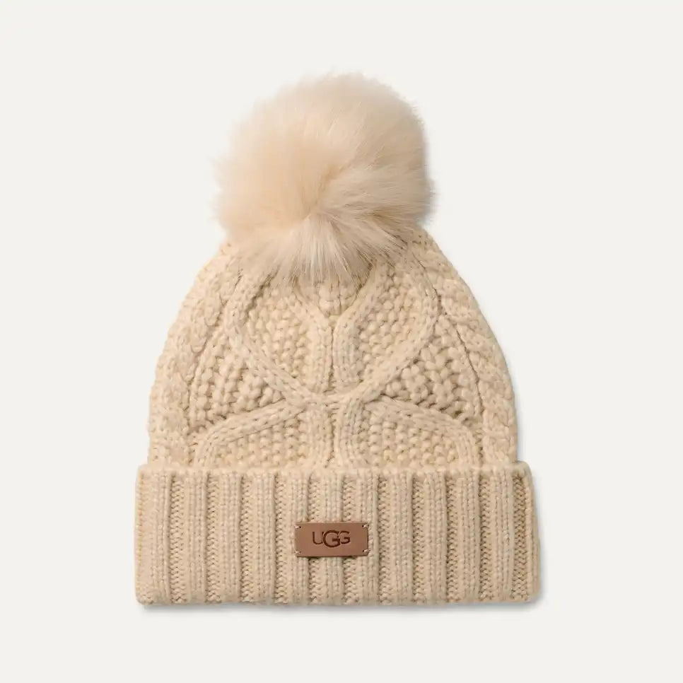 UGG - CABLE BEANIE WITH POM